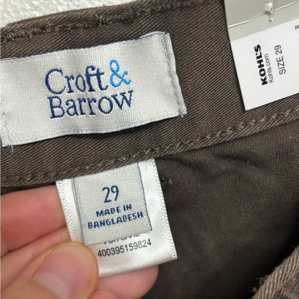 NWT Men's Croft & Barrow Kohl’s Side-Elastic 7.5-inch Cargo Shorts in Brown 29 - Picture 6 of 8